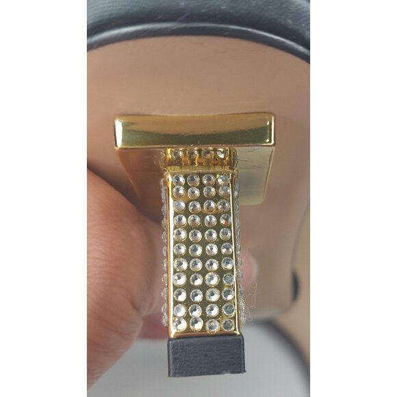 Good American Kickstand Slide Sandal Black Embellished Heel Size 9 NWOB - Picture 6 of 7